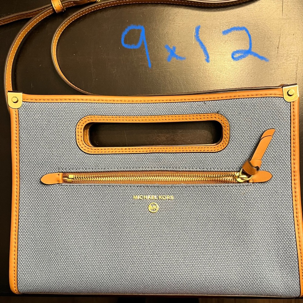 Michael Kors Jane Canvas clutch denim